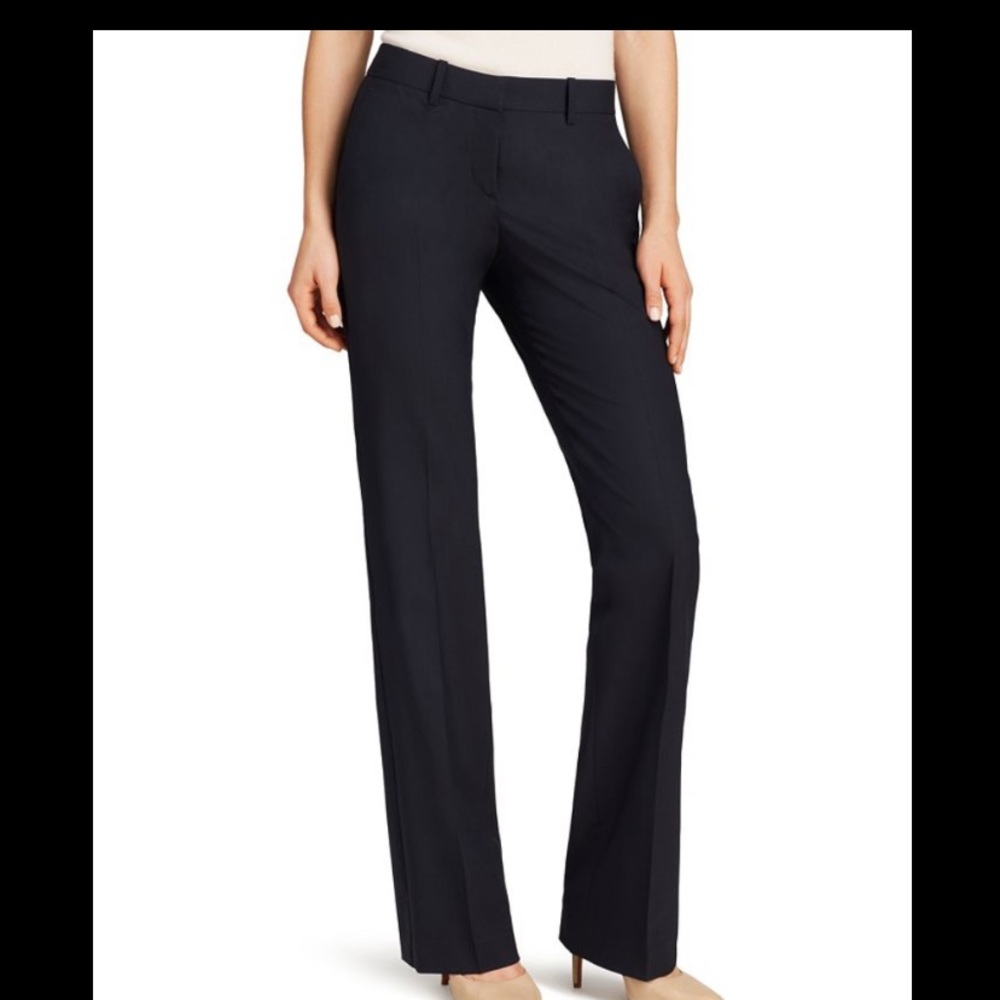 Theory Max C Black Lightweight Stretch Wool Pant